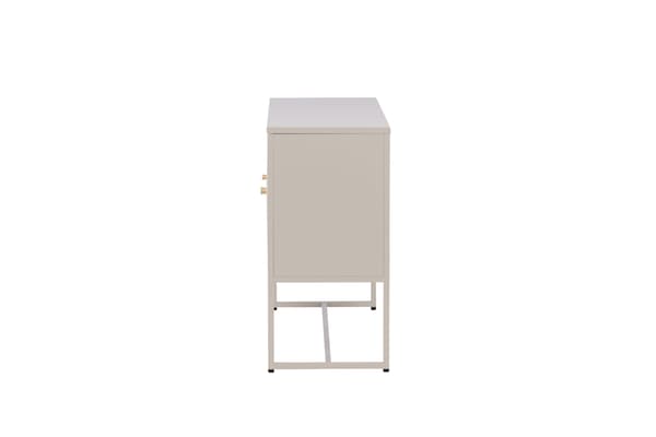 Skab med 2 hylder, stål, beige, opbevaring