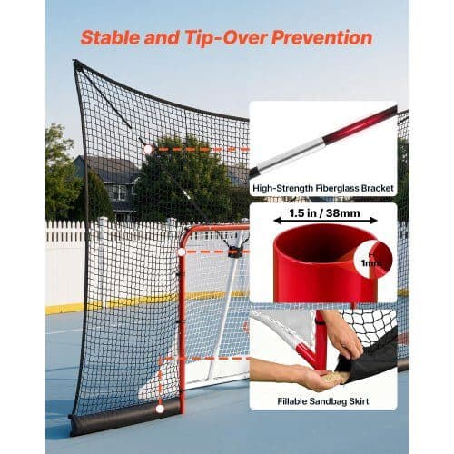 Hockeymål og bagstop-net sæt 366x213x67 cm