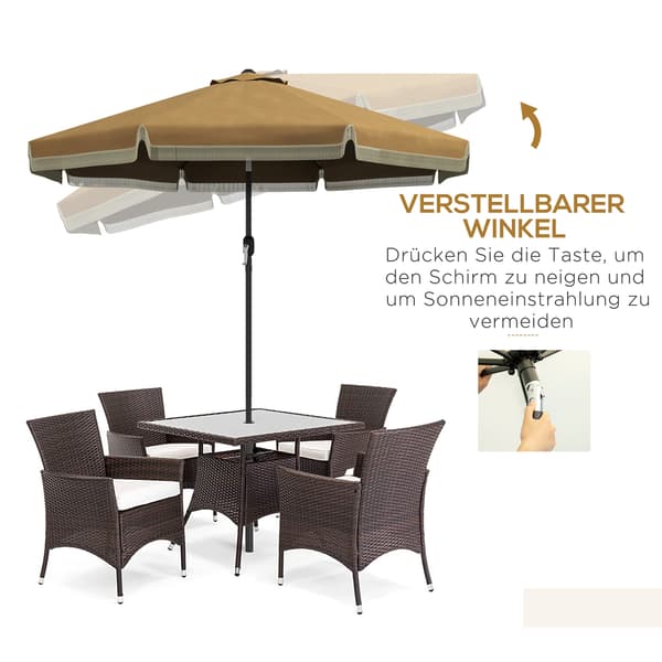 Uteparasoll, 265x238 cm, Khaki