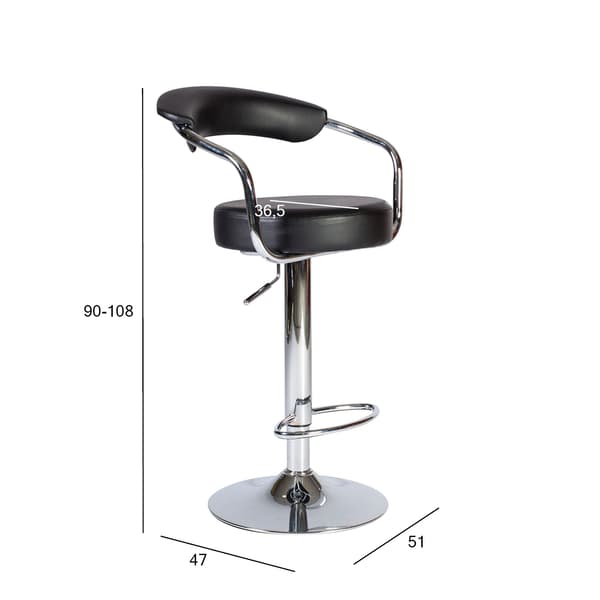 Barstol LEON 51x47x90-108 cm Sort