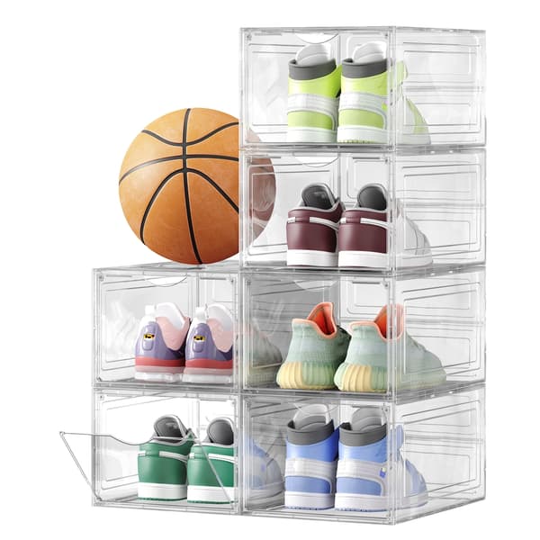 Skoförvaring 34x25x18,4 cm Vit Plast Set om 6