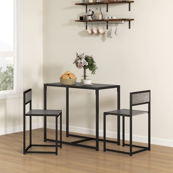Barbord Set 90x47x76 cm Grå Metall