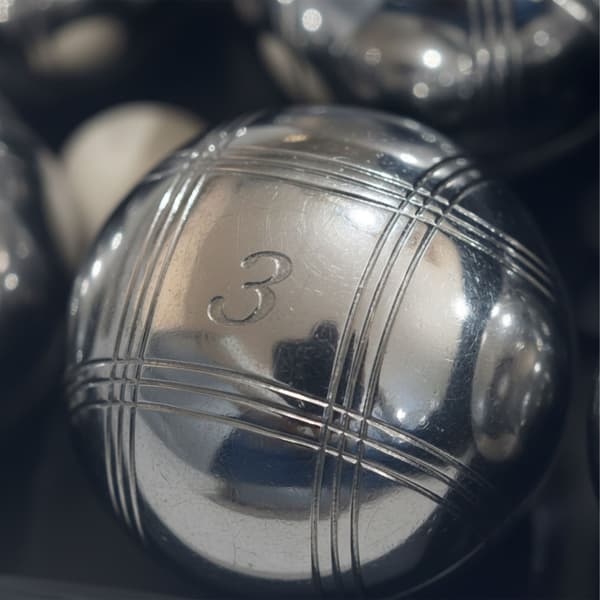 Boules sæt, 6 dele, 7 cm, sort, sølv, plast, jern, Kodustaar