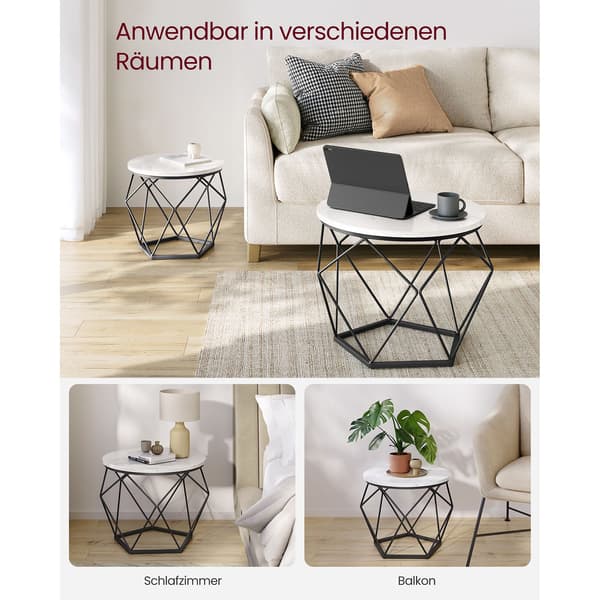 Soffbord Set 50x50x40,3 cm Vit Stålram