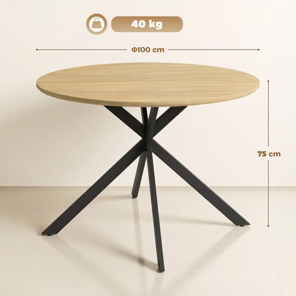 Spisebord, 100x75 cm, Eg, Stål