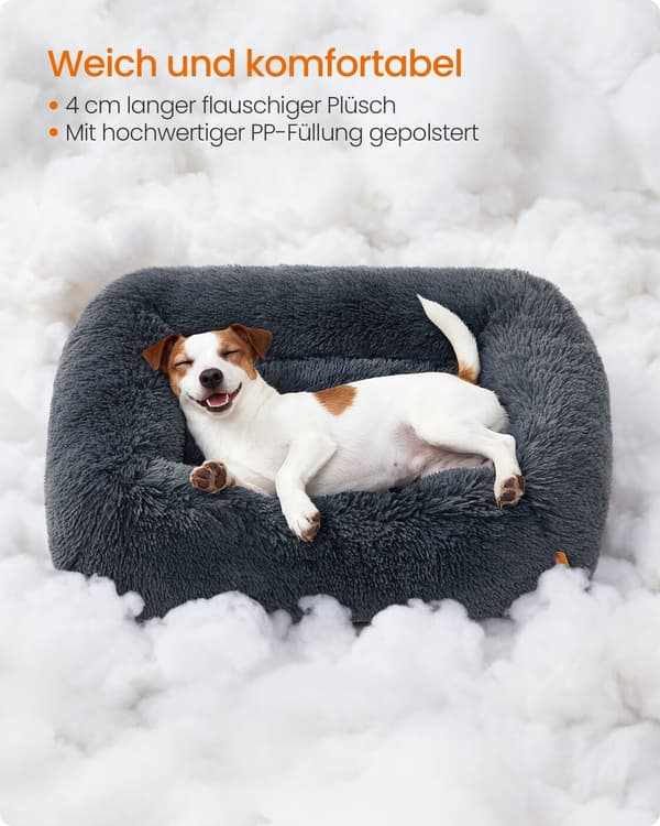 Hundeseng 71x55x18 cm Hvit, myk polstring