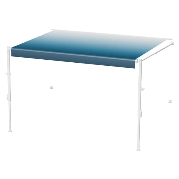 Husvagnsmarkis, Manuell infällbar markis 548,6x234,7 cm, Blå, Aluminiumram