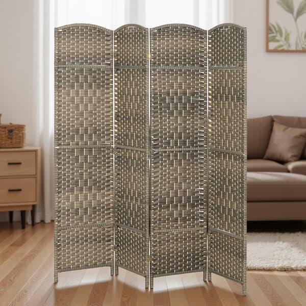 Rumdeler 4-panel foldbar 180x1,7x180 cm vasket sort