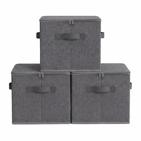 Oppbevaringsbokser 40x30x25 cm Grått Stoff
