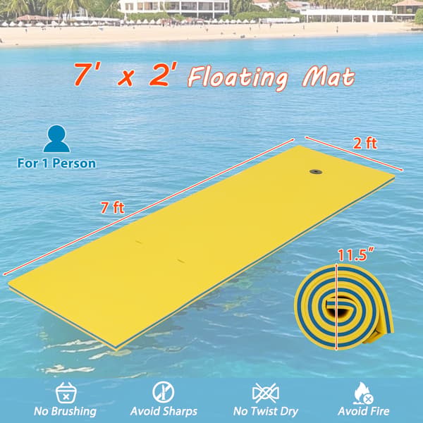 Floating Pad 3 lag 211x66x3,8 cm Orange/Gul