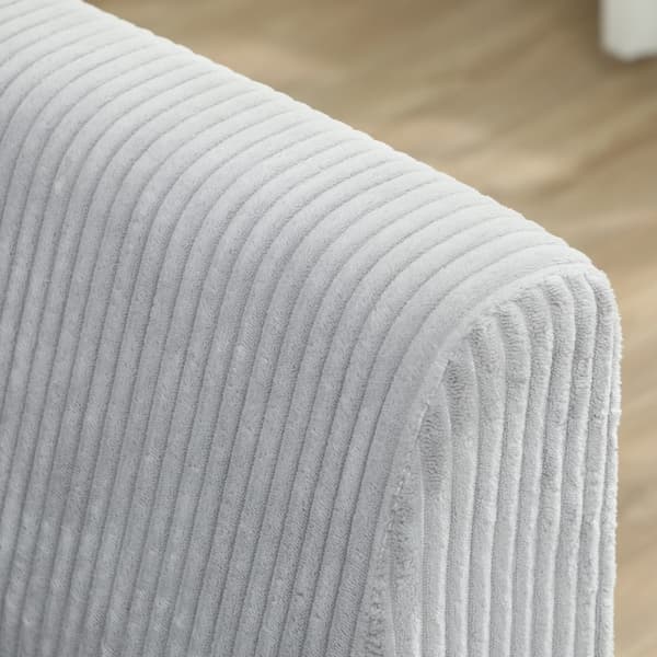 Soffa, 3-sits, 188x80x86 cm, Ljusgrå, Manchestertyg