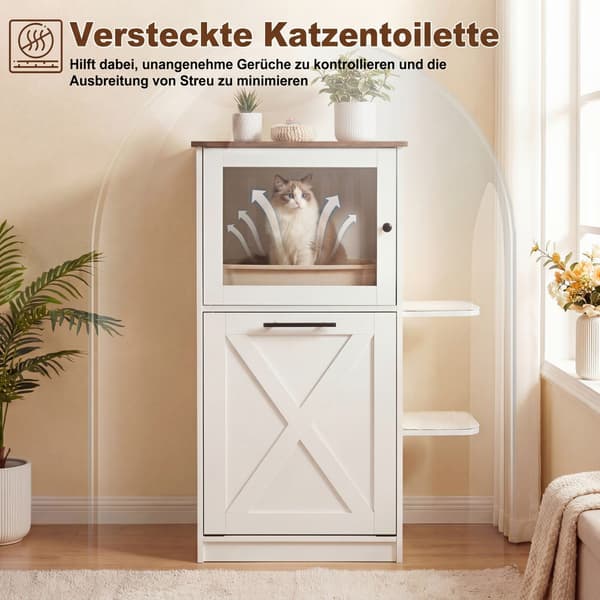 Skab til kattebakke 84x45x115 cm hvid