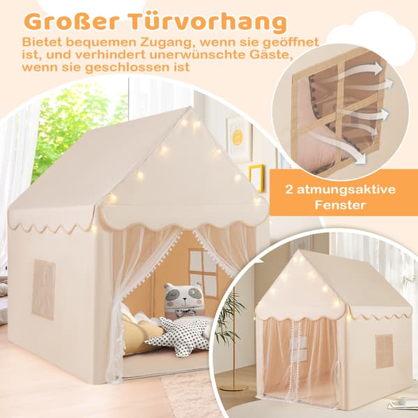 Børnelegehus 105x121x136 cm Beige, polyester , Star