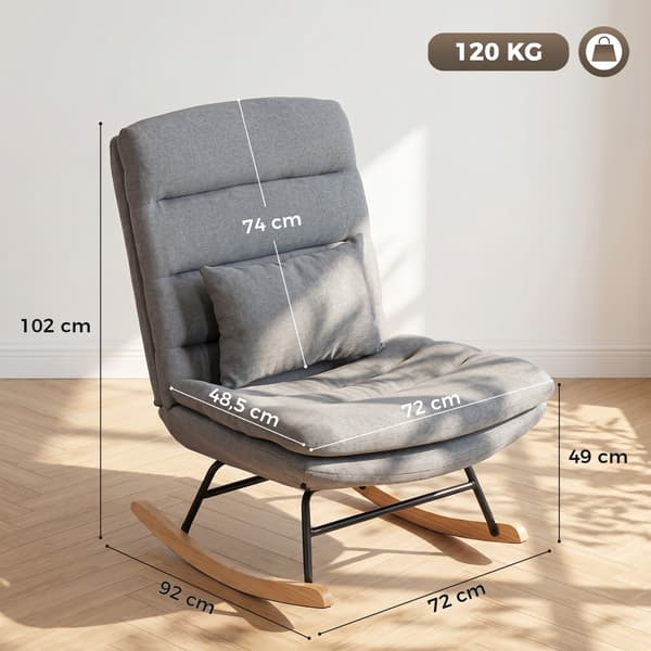 Gyngestol 72x92x102 cm lys grå