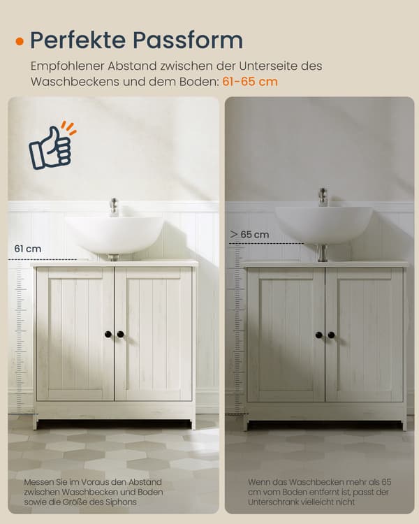 Badeværelsesskab 60x30x60 cm Hvid MDF