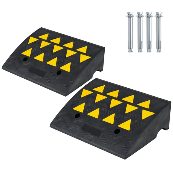 Indkørselsramper til kantsten 2 stk 49,5x36,8x16 cm sort