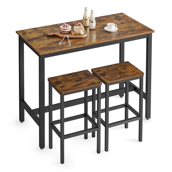 bord og stol sæt sort, brun