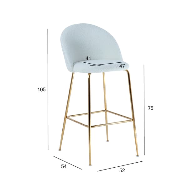 Barstol BEETLE 52x54x105 cm hvid