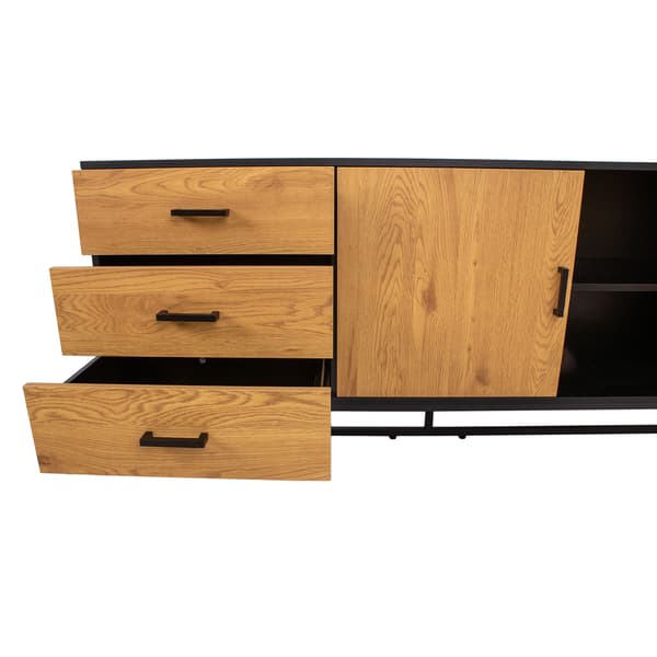 Sideboard AMSTERDAM 160x40x75 cm ek svart