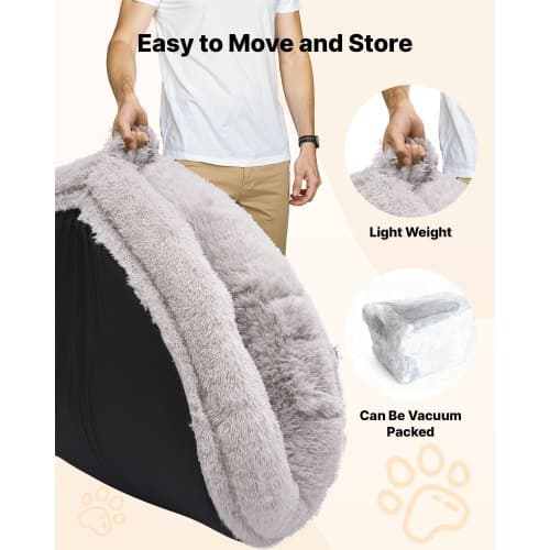 Hundeseng til mennesker, 176x122x24 cm, Grå, Memory Foam