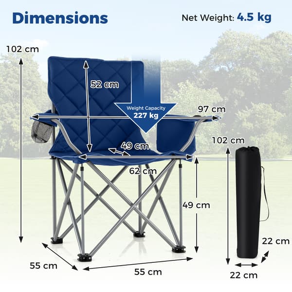 Campingstol, 96,5x54,6x101,6 cm, Marinblå, Fällbar , Star