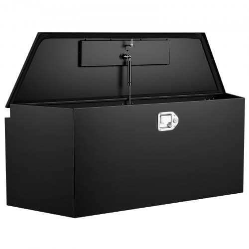Trailer-tungeboks, 124,5x35,3x47 cm, sort, stål, opbevaring
