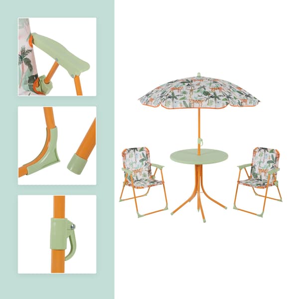 Børne Camping Møbelsæt 49,5x49,5 cm Parasol Multifarvet Foldbar, Kodustaar