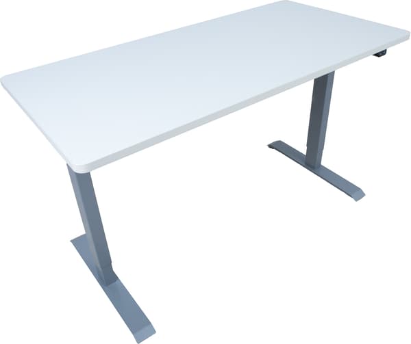 Skrivbord ERGO 140x70x71-121 cm vit silvergrå justerbart