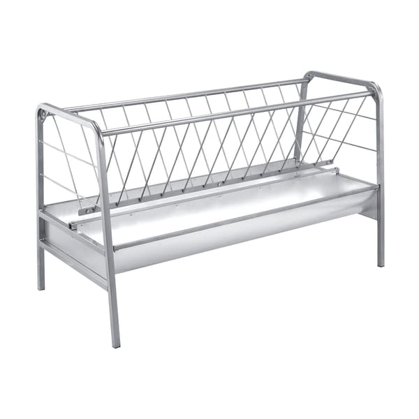 Foderautomat til husdyr 147x70x86,5 cm sølv stål