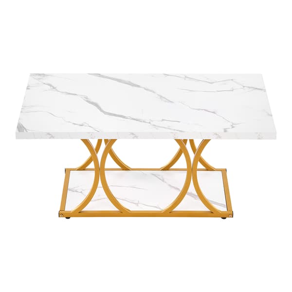 Sofabord, 100x55x45 cm, Hvid, Metalstel