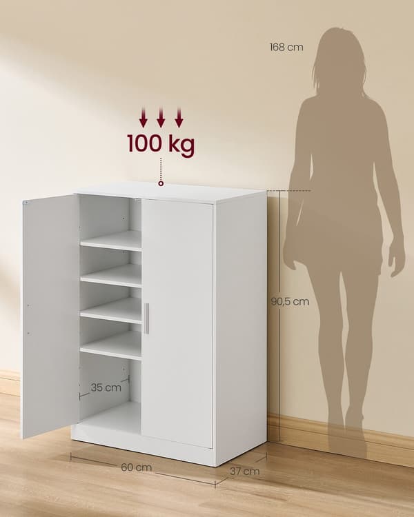 Skoskab 60x36x90,4 cm Hvid