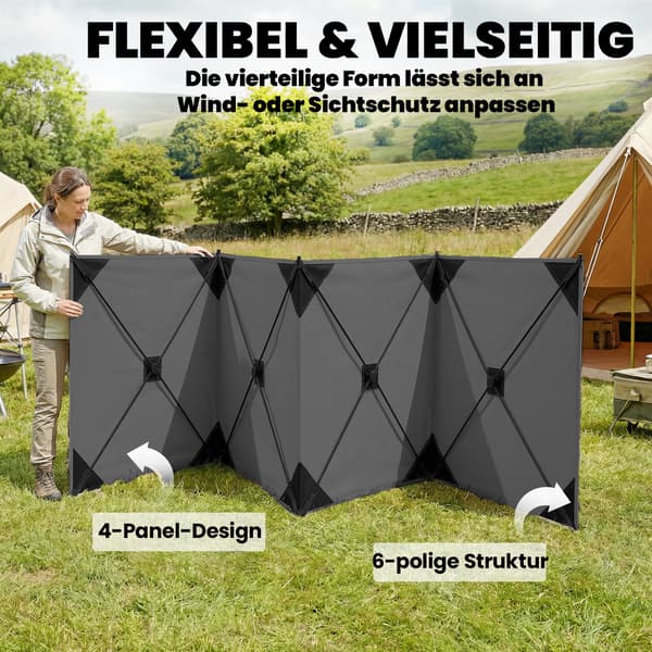 Vindskydd 480x120 cm Mörkgrå Polyester