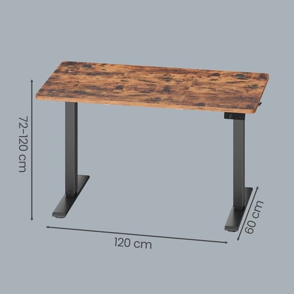 Højdejusterbart skrivebord 120x60x72-120 cm brun træ