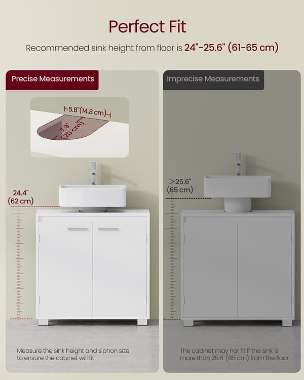 Underskab til vask 60x30x60 cm Hvid MDF