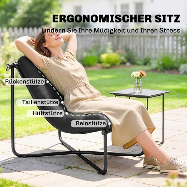 Loungefåtölj 76x92x76 cm Mörkgrå Stålram