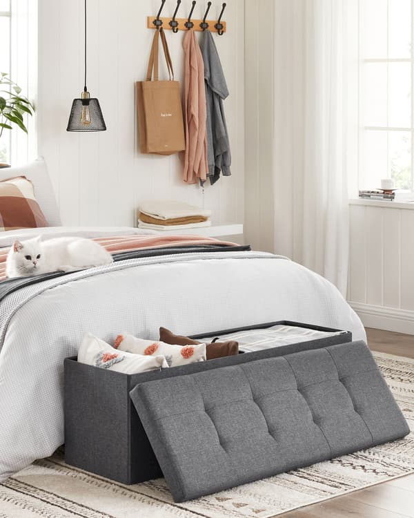 Förvaringspall, 110x38x38 cm, Grå