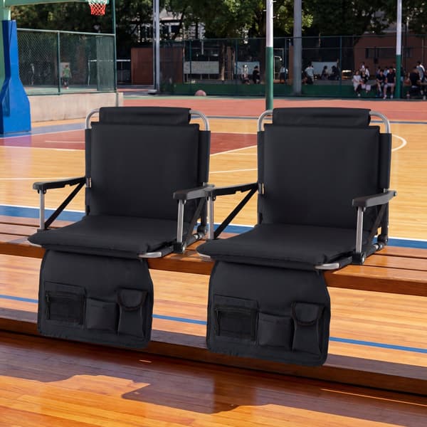 Stadiumsæder 2 stk 76x54x44 cm sort