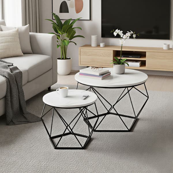 Soffbordset, 60x45 cm, Vit-Svart