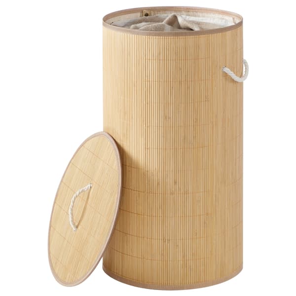 Pyykkikori 40x70 cm Beige Bambu