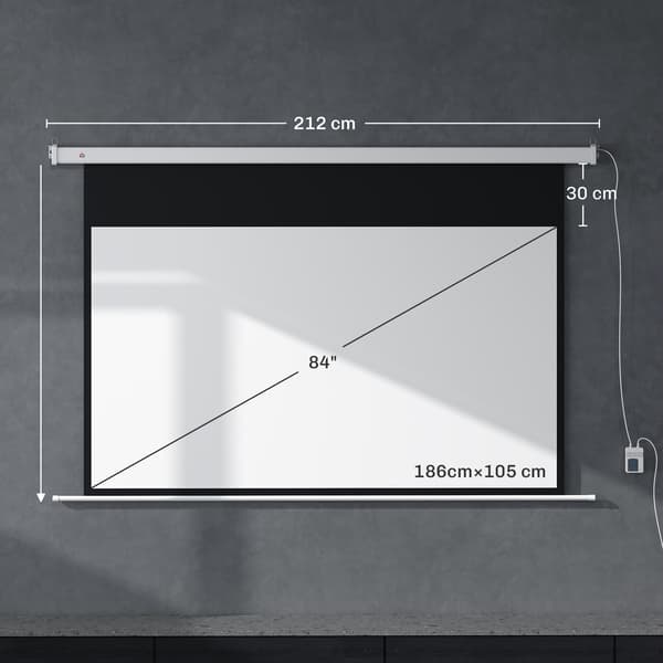 Projektorlærred 212x150 cm hvid