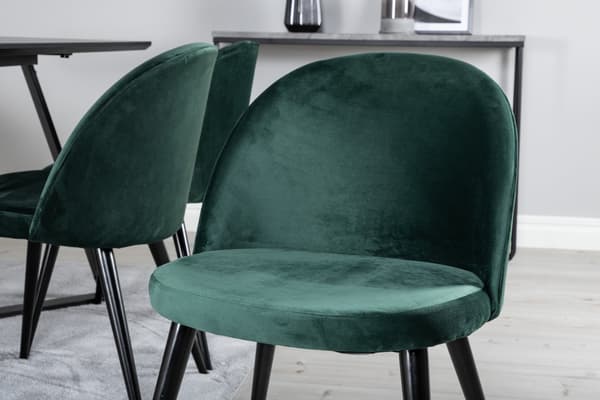 Spisebord og stol sæt Marina sort og grøn