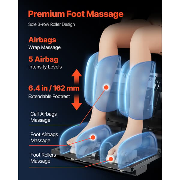 Massagestol, 160x75x116 cm, Helkroppsrecliner, Zero Gravity, Massage