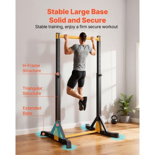 Pull Up Bar, 103x120x218 cm, Stål, Justerbar, Träningsutrustning