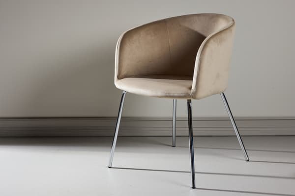 Spisebordsstol Berit Beige Fløjl
