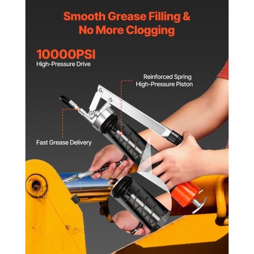 Fettpress, Robust Pistolgreppssats, 37x13.5x6 cm, 0,4 L