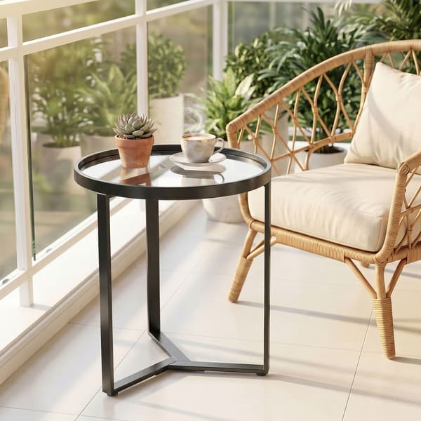 Rund sidebord 45x45x50 cm sort