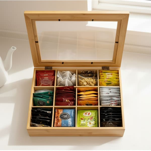 Teaskrin, 8x28x23 cm, Natur, Bambu, Kodustaar