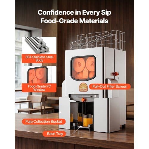Professionel appelsinjuicemaskine NS2000E-3 495x340x780 mm rustfrit stål