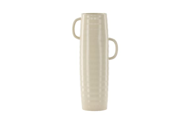Vase Cent, 19x13x41 cm, beige, stentøj