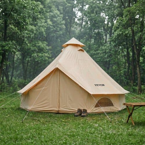 Bell-telt 4 m lys beige, til 3-4 personer